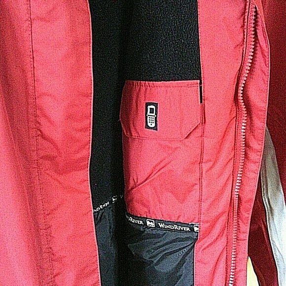 Wind River Jacket Woman's Red Size Large Windbreaker Zip Up Fleece Lined Hooded - Picture 6 of 16